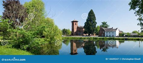 Whittington Village stock image. Image of landscape, summer - 14449247