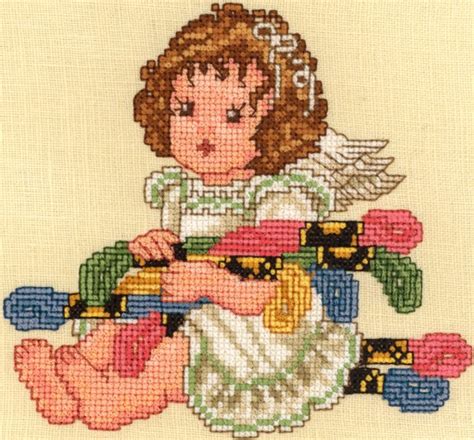 Stitch Angel with Floss, 16 Count Embroidery Design by Sudberry