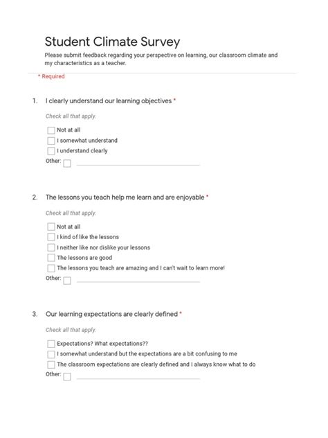 Student Survey - Google Forms | PDF | Teachers | Classroom