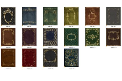 Ornate Gold Book Covers By Digital Curio | TheHungryJPEG