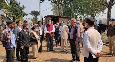 Manipur High Court judges inspect the construction site of court building at Mao Gate