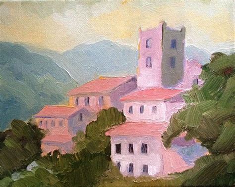 "Italian Village" by Rod Norman. Acrylic painting on Canvas, Subject: Landscapes, sea and sky ...