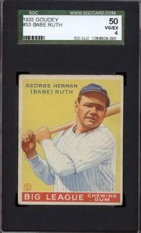 SGC Graded Baseball Cards: Vintage Specialists - Vintage Graded ...