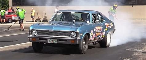 1970 Chevy Nova Drag Races Modern Dodge Challengers, It's Quicker Than ...