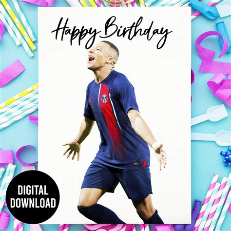 Mbappe Birthday Card Digital Download Kylian Mbappe Card - Etsy