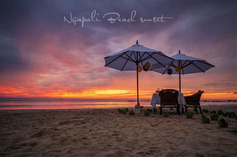 Ngapali Beach sunset - | Ngapali beach, Beach sunset, Beach