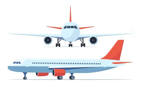 Large passenger airplane front and side view. Vector illustration ...