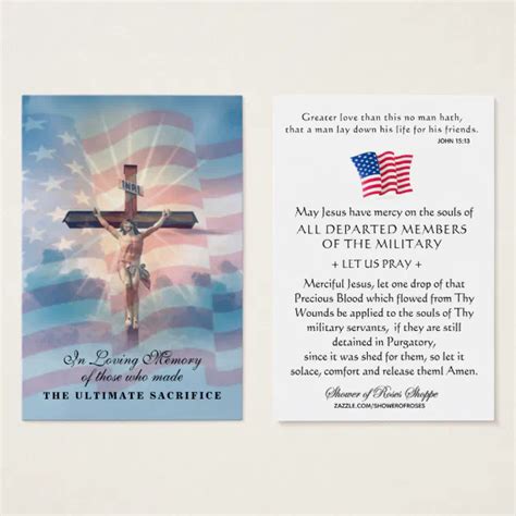 USA Military Remembrance Memorial Veterans Prayer | Zazzle