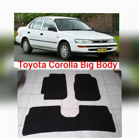 Toyota Corolla Big Body nomad rubber car mat no piping 1991-2002 7th gen Toyota Corolla Big Body ...