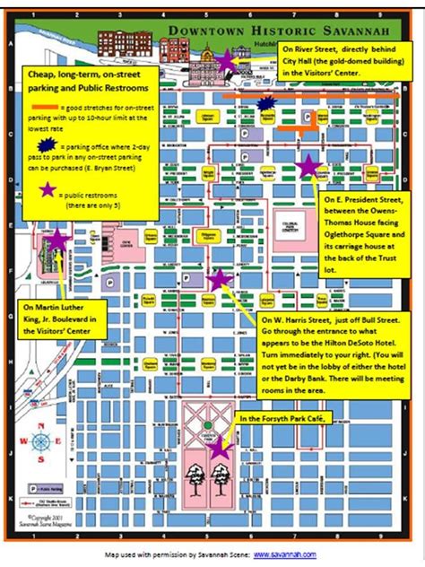 Public Restrooms map | Savannah chat, Savannah map, Savannah georgia travel