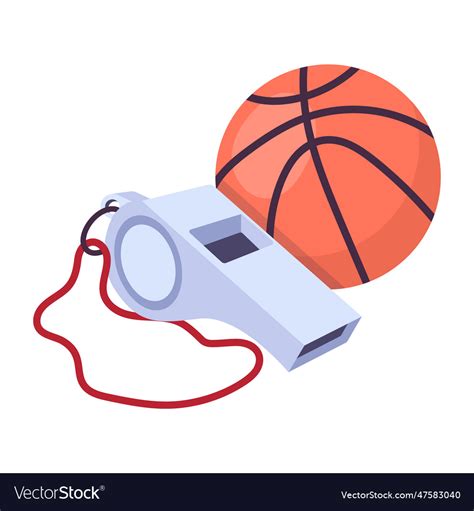 Basketball whistle Royalty Free Vector Image - VectorStock