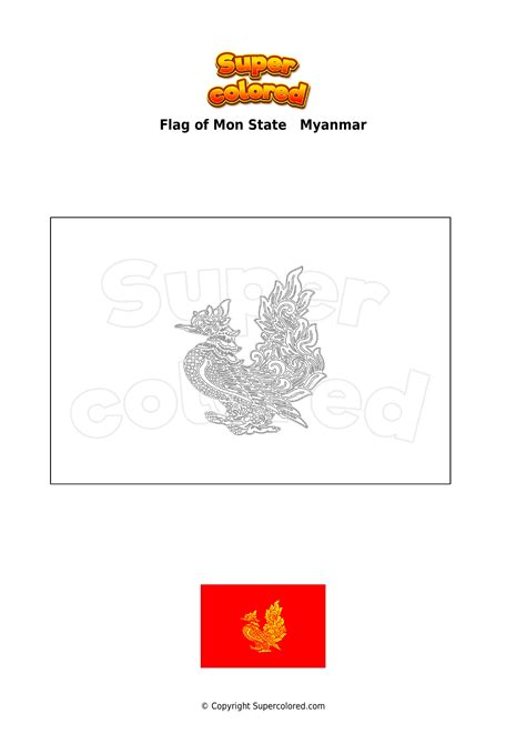 Coloring page Flag of Mon State Myanmar - Supercolored.com