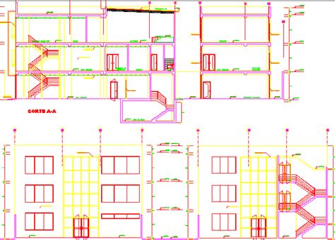 Multi storey building design dwg file - Cadbull