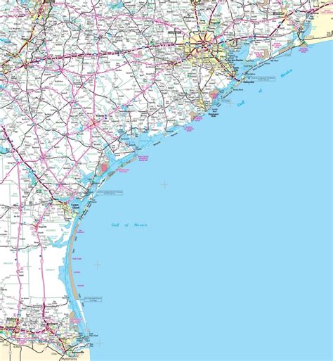 Map of Texas coast - Ontheworldmap.com