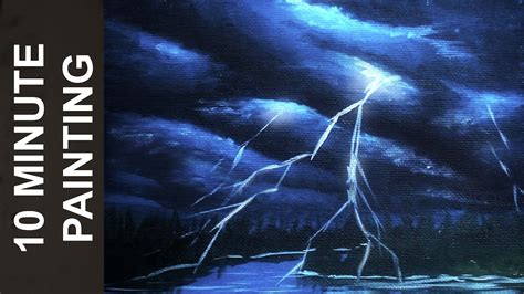 Painting Storm Clouds and Lightning with Acrylics in 10 Minutes! - YouTube