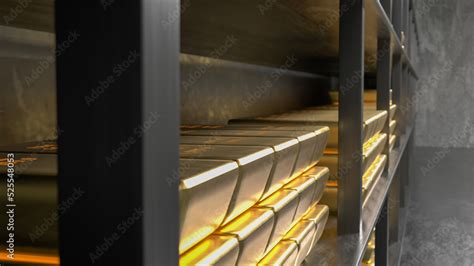 Bank vault with gold and cash. 3d rendering Stock Illustration | Adobe ...