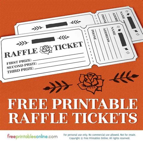 Free Printable Raffle Tickets With Numbers