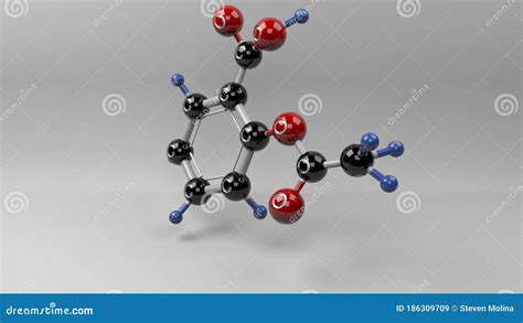 Aspirin 3D Molecule Illustration. Stock Illustration - Illustration of science, heart: 186309709