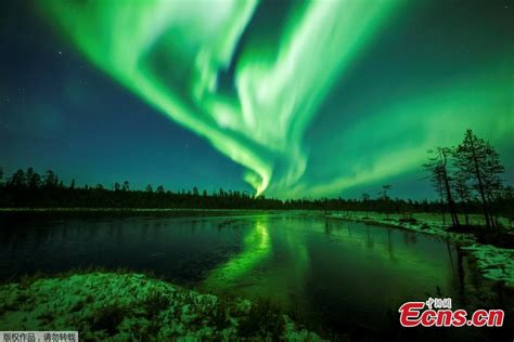 Northern Lights dance in Finland's night sky