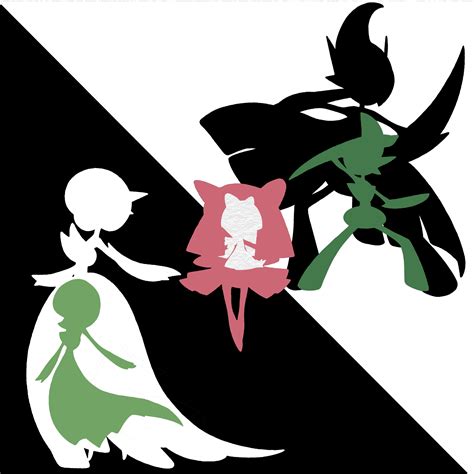 The Ralts evolution line in silhouette art : r/pokemon