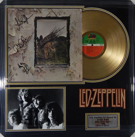 Signed Led Zeppelin IV Gold LP Record Album from | Artwork Archive