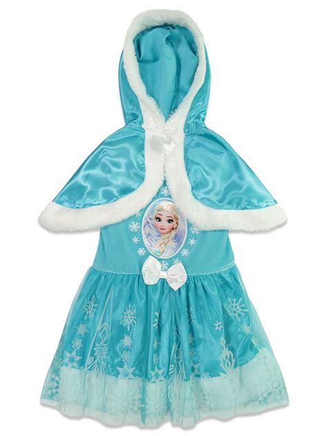 Disney - Disney Frozen Queen Elsa Toddler Girls Costume Cosplay Dress with Hooded Cape 5T ...