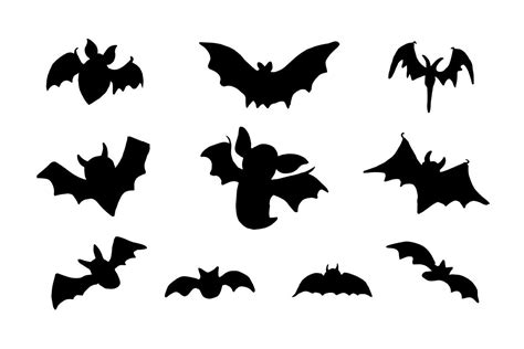 Silhouette Bat Set for Halloween SVG Graphic by tirthoanjolo · Creative Fabrica