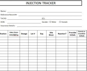 Injection Tracker Template » Template Haven