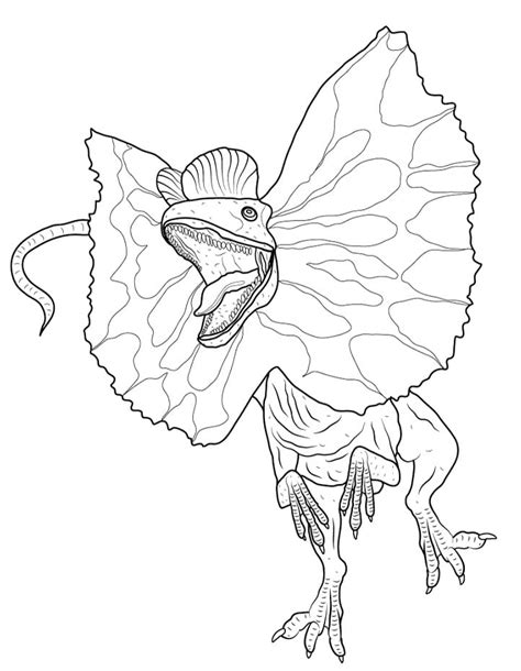 Jurassic Park Dilophosaurus Coloring Page Free Printable Coloring Page ...