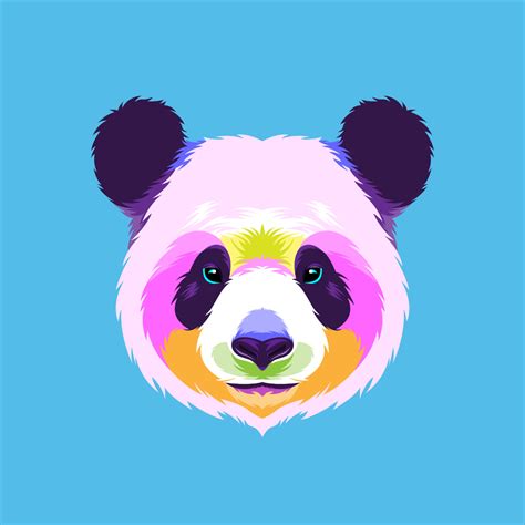 panda head pop art against color in 2020 | Panda head, Art, Panda