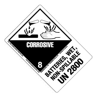 Hazard Class 8 - Corrosive Material, Worded, High-Gloss Label, Shipping ...