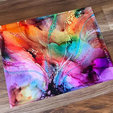 Alcohol Ink Tiles, Alcohol Ink Glass, Alcohol Ink Crafts, Alcohol Ink Painting, Acrylic Pouring ...