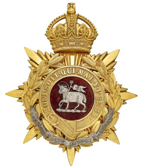 British; Queen’s Royal West Surreys, Officer’s helmet plate c.1902-11 | Army badge, Military ...