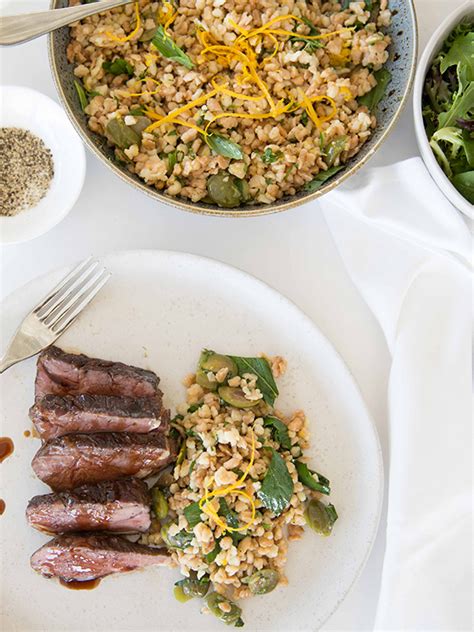 Lamb rump with fregula and olive salad | Australian Lamb - Recipes, Cooking Tips and More