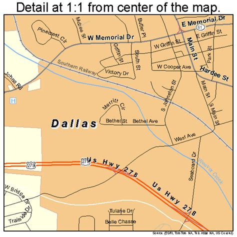 Dallas Georgia Street Map 1321324