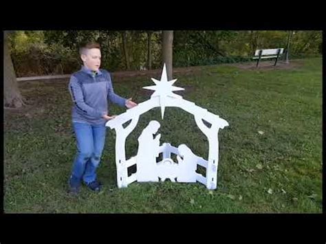 Front Yard Originals Medium Nativity Assembly Video - YouTube