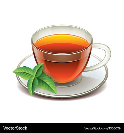 Black tea cup isolated Royalty Free Vector Image