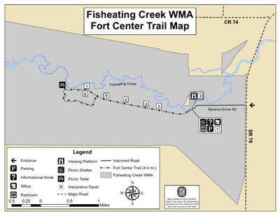 Fisheating Creek WMA Fort Center Trail Map by Florida Fish and Wildlife Conservation Commission ...