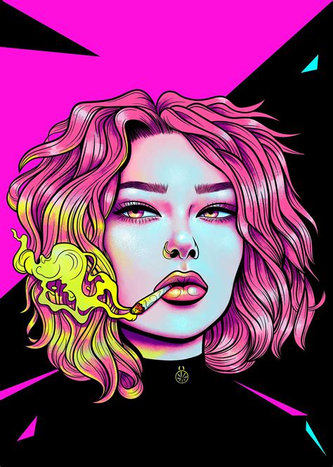 'High' Poster by Meowgress | Displate | Pop art drawing, Psychedelic drawings, Psychadelic art