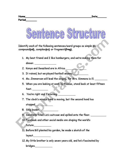 Exercises On Sentence Structures In English – Online degrees