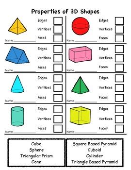 3d shapes faces edges vertices worksheets library - Worksheets Library