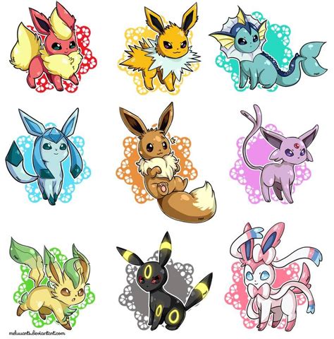 Cute Eeveelutions by MeluuArts on DeviantArt | Cute pokemon pictures, Pokemon eeveelutions ...