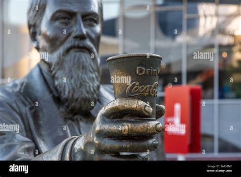 Statue of John Pemberton, inventor of Coca-Cola, outside of the World ...