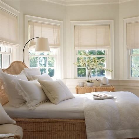 White Bedroom Interior Design with Bamboo Furniture | FH