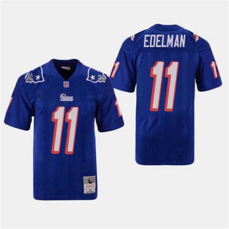 New England Patriots #11 Julian Edelman Throwback Replica Jersey - Blue