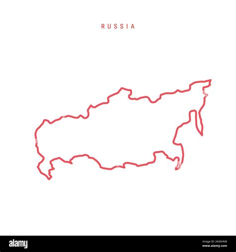 Russia outline map. Russian red border. Country name. illustration Stock Photo - Alamy