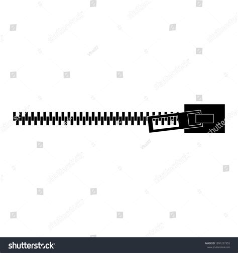 Zipper Black White Square Icon Stock Vector (Royalty Free) 1891227355 ...