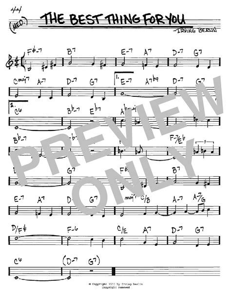 The Best Thing For You by Irving Berlin Sheet Music for Real Book – Melody & Chords – C ...