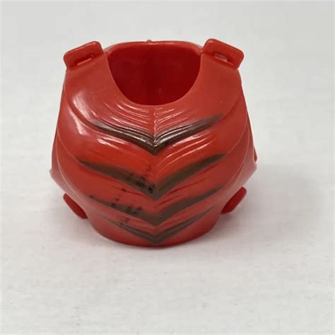 VINTAGE MOTU HE-MAN "Clawful" Red Body Armor Front Back Accessory Complete $9.99 - PicClick