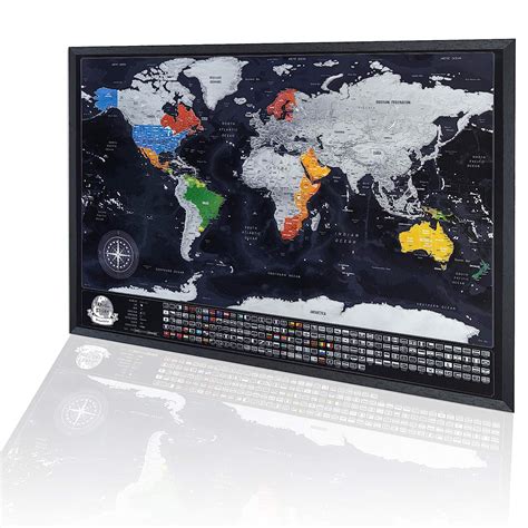 World Map Scratch off Framed - Scratch Off Maps - Scratch Off World Map ...